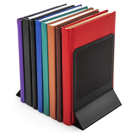 Держатель (ограничитель) подставка для книг BRAUBERG "Germanium Original", КОМПЛЕКТ 2 штуки, металл, 237978 - Подставки для книг