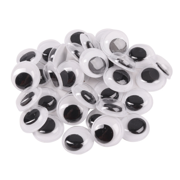 Глазки для творчества, вращающиеся, черно-белые, 10 мм, 30 шт., ОСТРОВ СОКРОВИЩ, 661325 - Глазки для творчества