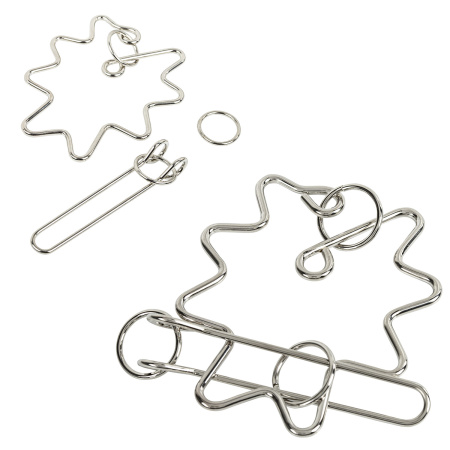 Головоломки металлические большие ЗОЛОТАЯ СКАЗКА, набор 6 штук, HIGH level, 664927 - Игрушки развивающие