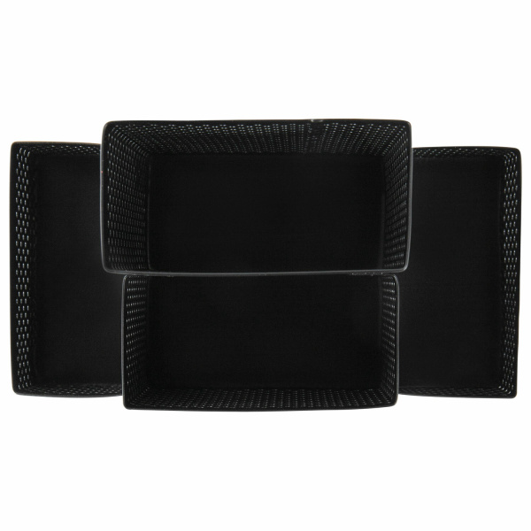 Подставка-органайзер BRAUBERG "Germanium", 4 секции, 160х80х110 мм, черная, металл, 237982 - Подставки канцелярские без наполнения