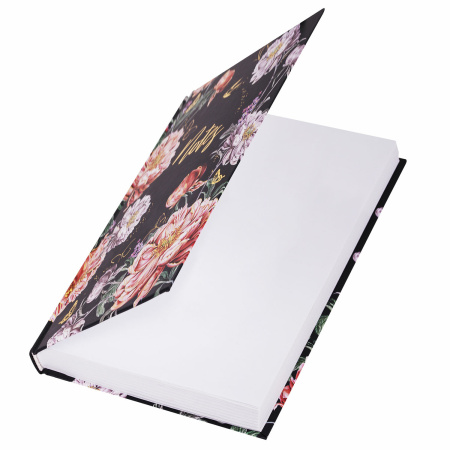 Ежедневник недатированный А5 (145х215 мм), ламинированная обложка с фольгой, 128 л., STAFF, "Flowers", 113521 - Ежедневники с твердой обложкой