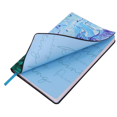 Ежедневник недатированный А5 (138х213 мм), BRAUBERG VISTA, под кожу, гибкий, 136 л., "Blur", 112031 - Ежедневники с покрытием "под кожу и ткань"