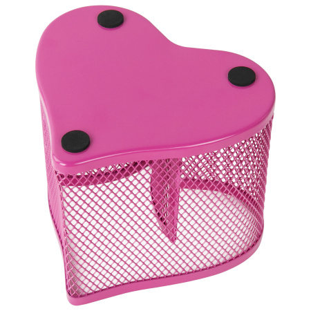 Подставка-органайзер BRAUBERG "Germanium", металлическая, в виде сердца, 3 секции, розовая, 231983 - Подставки канцелярские без наполнения