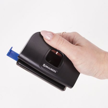 Дырокол BRAUBERG "Extra", до 10 листов, черный, 229090 - Дыроколы настольные