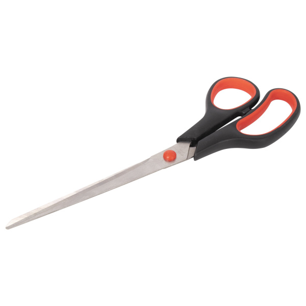 Ножницы STAFF EVERYDAY, 235 мм, бюджет, резиновые вставки, черно-красные, ПВХ чехол, 237501 - Ножницы универсальные