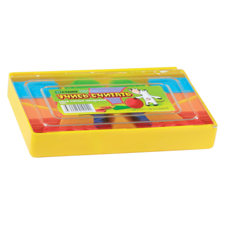 Касса цифр и счетных материалов "Учись считать", 132 элемента - Кассы "Учись считать"