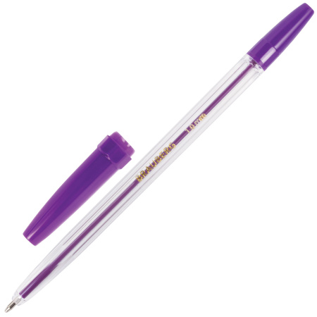 Ручки шариковые BRAUBERG, НАБОР 10 шт., АССОРТИ, "Line", корпус прозрачный, узел 1 мм, линия письма 0,5 мм, 141874 - Ручки шариковые неавтоматические