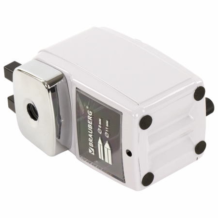 Точилка механическая BRAUBERG "METALLIC-X", для ч/гр и цветных карандашей (в том числе утолщенных), крепление, металлический корпус, 228481 - Точилки механические