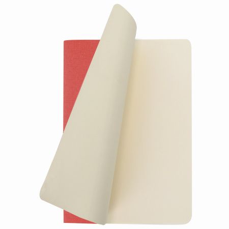 Тетрадь 60 л. в клетку обложка кожзам под лён, сшивка, B5 (179х250мм), КОРАЛЛОВЫЙ, BRAUBERG PASTEL, 403873 - Тетради более 60 листов