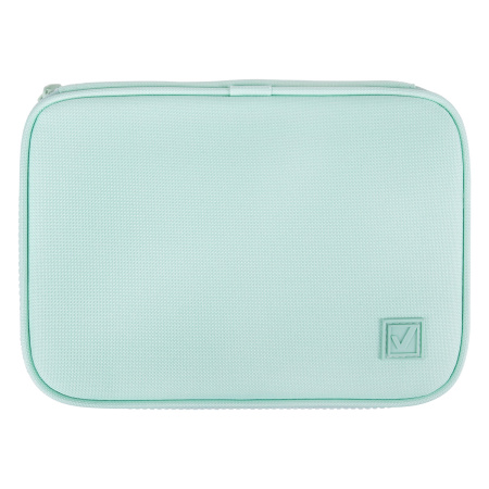 Пенал-косметичка BRAUBERG БОЛЬШОЙ, 1 отделение, 1 откидная планка, ткань, 21x15x6 см, "Mint", 270705 - Пеналы мягкие