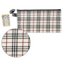 Папка-конверт на молнии МАЛОГО ФОРМАТА (255х130 мм), ткань в клетку, BRAUBERG "Checked", 223894 - Папки-конверты на молнии