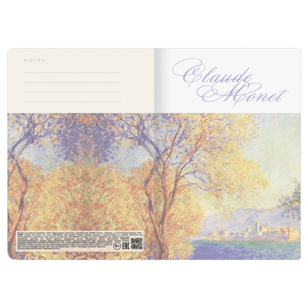 Тетрадь 40 л. в линию обложка SoftTouch, бежевая бумага 70 г/м2, сшивка, А5 (147х210 мм), КЛОД МОНЕ, BRAUBERG, 403794 - Тетради 40-48 листов