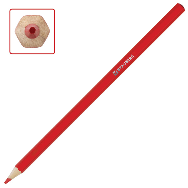 Карандаши цветные акварельные BRAUBERG "АКАДЕМИЯ", 12 цветов, шестигранные, высокое качество, 181398 - Карандаши цветные акварельные