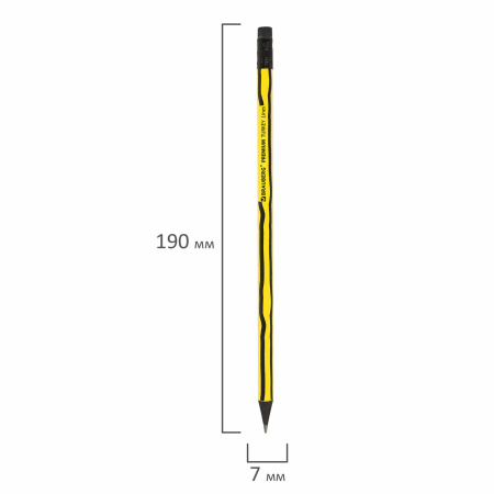 Карандаш чернографитный BRAUBERG "PREMIUM TURKEY", 1 шт., "Lines", НВ, ассорти, дисплей, 181568 - Карандаши чернографитные