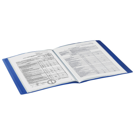 Папка 30 вкладышей BRAUBERG "Office", синяя, 0,5 мм, 222631 - Папки с вкладышами (файлами)