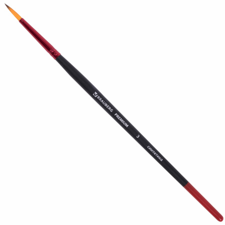 Кисти BRAUBERG PREMIUM, набор 10 шт. (синтетика, круглые № 1, 2, 3, 5, 8, плоские № 2, 4, 6, 8, 10), 201027 - Кисти для рисования