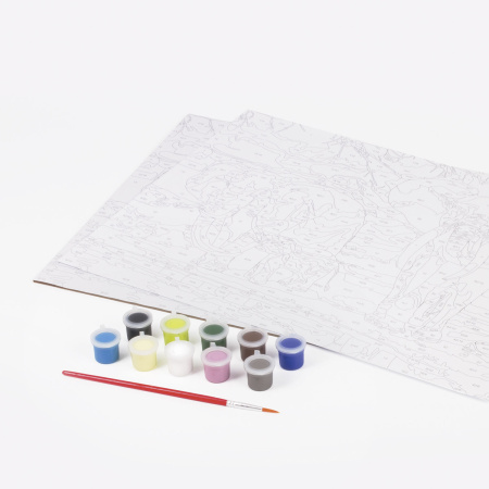 Картина по номерам А3, ОСТРОВ СОКРОВИЩ "СЛОНЫ", С АКРИЛОВЫМИ КРАСКАМИ, картон, кисть, 661630 - Картины по номерам