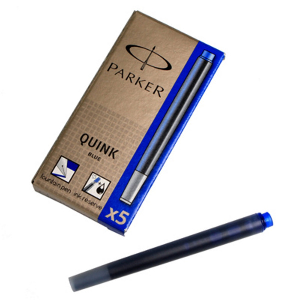 Картриджи чернильные PARKER "Cartridge Quink", КОМПЛЕКТ 5 штук, синие, 1950384 - Картриджи чернильные и чернила для письма и черчения