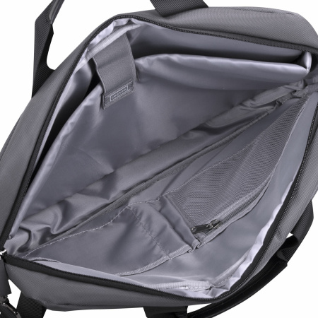 Сумка портфель BRAUBERG Expert с отделением для ноутбука 15,6", 2 отделения, серая, 30х40х12 см, 270825 - Сумки деловые с отделением для ноутбука и планшета