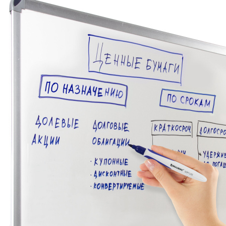 Маркер стираемый для белой доски СИНИЙ, BRAUBERG "SOFT LITE", 3 мм, резиновая вставка, 152105 - Маркеры для досок