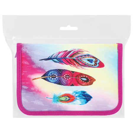 Пенал BRAUBERG, 1 отделение, полиэстер, 21х14 см, "Plumage", 270304 - Пеналы каркасные