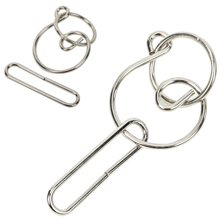 Головоломка металлическая большая ЗОЛОТАЯ СКАЗКА, 24 вида, в дисплее, разные уровни сложности, 664924 - Игрушки развивающие