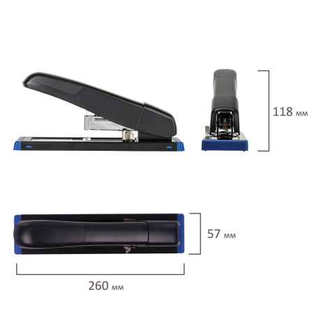 Степлер МОЩНЫЙ до 100 листов BRAUBERG "Heavy Duty Extra", скобы № 24/6-23/13, 270552 - Степлеры мощные