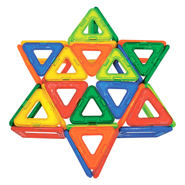 Магнитный конструктор BIG MAGNETIC BLOCKS-34, 34 детали, с колесной базой, BRAUBERG KIDS, 663845 - Магнитный конструктор