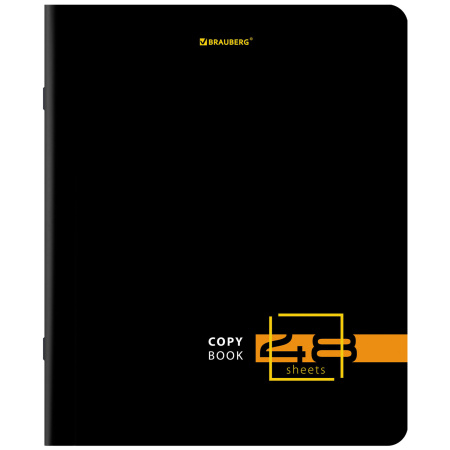 Тетрадь А5, 48 л., BRAUBERG, скоба, клетка, глянцевый лак, "Dark", 1 шт, 404350 - Тетради 40-48 листов