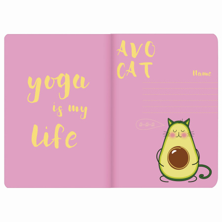 Тетрадь 40 л. в клетку обложка SoftTouch, бежевая бумага 70 г/м2, сшивка, А5 (147х210 мм), МИЛЫЕ АВОКАДО, BRAUBERG, 403770 - Тетради 40-48 листов