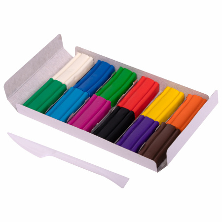 Пластилин мягкий ЮНЛАНДИЯ "ЮНЫЙ ВОЛШЕБНИК", 12 цветов 180 г, СО СТЕКОМ, ВЫСШЕЕ КАЧЕСТВО, европодвес, 106439 - Пластилин