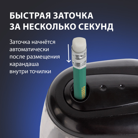 Точилка электрическая BRAUBERG "JET", питание от 4 батареек АА, спиралевидное лезвие, 228426 - Точилки электрические