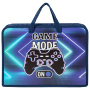 Папка на молнии с ручками ЮНЛАНДИЯ А4, 1 отделение, пластик, ширина 75 мм, "Game mode", 270957 - Папки-сумки с ручками