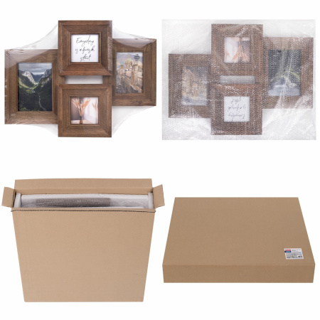 Рамка из мангового дерева BRAUBERG LOFT QUAD, фото разного размера, акриловый экран, 52х39 см, 391283 - Рамки для дипломов, сертификатов, грамот, фотографий