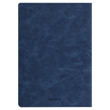 Тетрадь 48 л. в клетку обложка фактурный кожзам, сшивка, A5 (147х210мм), СИНИЙ, BRAUBERG SKY, 403866 - Тетради 40-48 листов