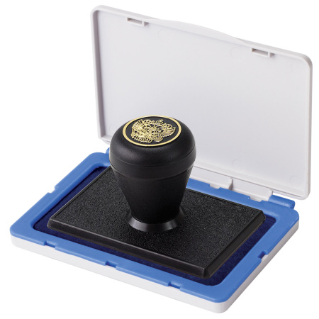 Штемпельная подушка BRAUBERG, 100х80 мм (рабочая поверхность 90х50 мм), синяя краска, 236867 - Подушки штемпельные настольные