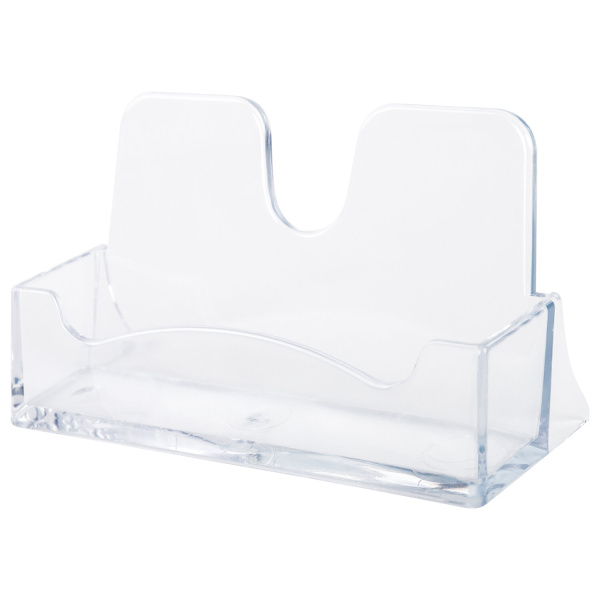 Подставка для визиток настольная BRAUBERG CLASSIC 40х100х55 мм, на 50 визиток, прозрачная, 238103, ВТ01 - Подставки для визиток
