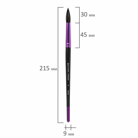 Кисть белка, круглая № 8, BRAUBERG PREMIUM, 200977 - Кисти для рисования