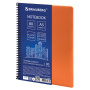 Тетрадь А5, 80 листов, BRAUBERG "Metropolis", спираль пластиковая, клетка, обложка пластик, ОРАНЖЕВЫЙ, 403400 - Тетради более 60 листов
