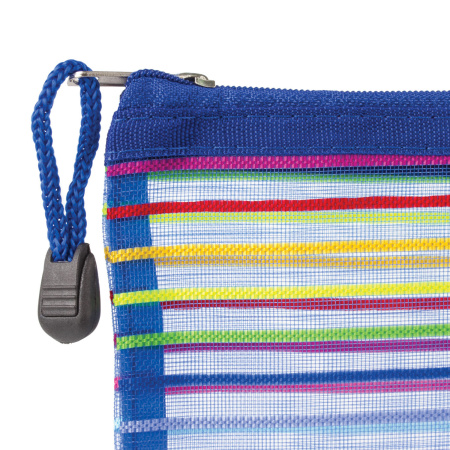 Папка-конверт на молнии формат B5+ (310х220 мм), сетчатая ткань, BRAUBERG "Stripes", 224047 - Папки-конверты на молнии