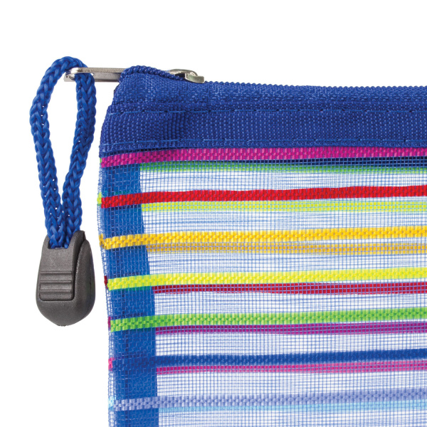 Папка-конверт на молнии формат B5+ (310х220 мм), сетчатая ткань, BRAUBERG "Stripes", 224047 - Папки-конверты на молнии