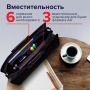 Папка-портфель пластиковая BRAUBERG "ПРЕМЬЕР" А4 (390х315х120 мм) 3 отделения, фактура "бисер", черная, 223082 - Портфели пластиковые