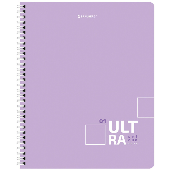 Тетрадь А5 120 л. BRAUBERG, гребень, клетка, "Unique Tone" (4 вида в спайке), 404445 - Тетради более 60 листов