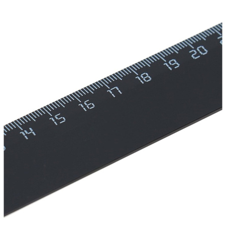 Линейка пластиковая 30 см, непрозрачная, черная, ЛН35 - Линейки