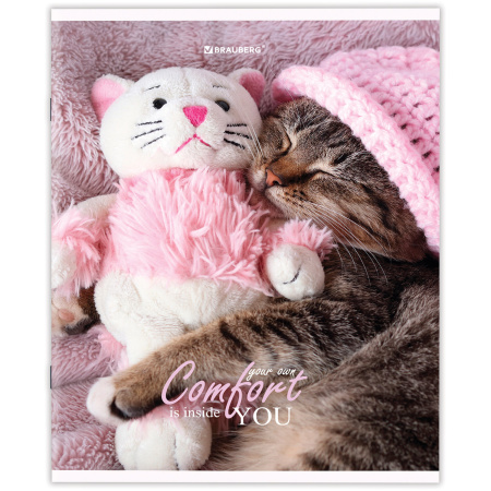 Тетрадь А5 48 л. BRAUBERG скоба, линия, обложка картон, "Питомцы" (микс в спайке), 404386 - Тетради 40-48 листов