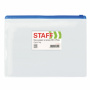 Папка-конверт на молнии МАЛОГО ФОРМАТА (240х175 мм), А5, карман для визиток, прозрачная, 0,12 мм, STAFF, 229548 - Папки-конверты на молнии