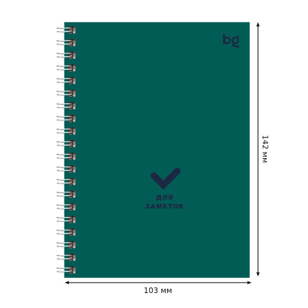 Записная книжка А6 80л., на гребне BG "Monocolor. Dark", глянцевая ламинация, твердая обложка - Ежедневники с твердой обложкой
