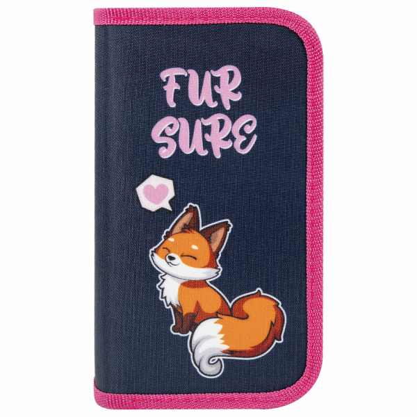 Пенал ЮНЛАНДИЯ, 2 отделения, полиэстер, 19х11 см, "Nice fox", 271022 - Пеналы каркасные