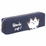 Пенал ЮНЛАНДИЯ, 1 отделение, полиэстер, "Cat", синий, 19х4х6 см, 270278 - Пеналы мягкие