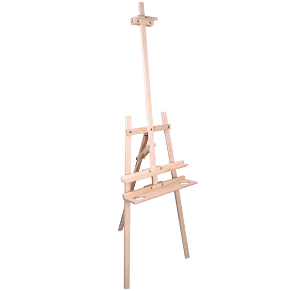 Мольберт напольный из сосны Лира с полкой, 170х55х70 см, высота холста до 107 см, BRAUBERG ART CLASSIC, 192261 - Мольберты